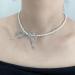 SOUTHJIELING Shimmering Crystal Bow Pendant Necklace - Elegant Black Pearl Jewelry for Women - Buy Online on GoSupps.com