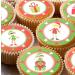 24 edible PRE CUT Christmas elf framed kids childrens party decoration cupcake toppers on wafer rice paper multi