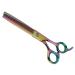 Sharf Gold Touch Pet Shears, 6.5" 42-Tooth Rainbow Thinning Shear for Dogs, 440c Japanese Stainless Steel Dog Thinning Shears