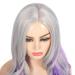 Beweig Long Curly Wavy Silver Grey to Purple Synthetic Cosplay Wig for Women - Buy Online on GoSupps.com