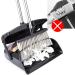 Indoor Upright Broom and Dustpan Set with Lid - Long Handle Sweeper for Home, Office, Kitchen, Garden - Ideal for Pet Hair - Dark Black - Buy Online on GoSupps.com