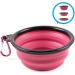 Buy PhoneNatic Foldable Silicone Dog Bowl - Pink Travel Bowl for Dogs & Cats - 350ml with Carabiner - Buy Online on GoSupps.com