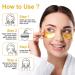 24K Gold Under Eye Patches - Eye Mask for Dark Circles, Puffiness, Wrinkles, and Fine Lines - 15 Pairs with Hair Clips - Buy Online on GoSupps.com