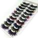 Ellazzle Colored Lashes Fluffy Faux Mink Lashes 5D Dramatic Lashes Strips with Color Costumes Fake Eyelashes 10 Pairs