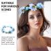 Lurrose Flower Head Wreath Floral Crown Headpiece Flower Headband with Adjustable Ribbon for Party Wedding Festival Sky blue - Buy Online on GoSupps.com