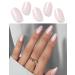 Semi Cured Gel Nail Strips | 20pcs Pink Pearl Shimmer Gel Nail Stickers UV | Semi Cured Gel Nail Wraps for Home Nails DIY