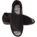 Men's Wide Extra-Wide Furry Memory Foam Diabetic Slipper with Adjustable Closures - Black - Size 13 - Buy Online on GoSupps.com