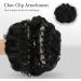 FESHFEN Black Curly Wavy Messy Bun Hair Piece with Claw Clip | Synthetic Chignon Updo Hair Scrunchie for Women - 1PCS - Buy Online on GoSupps.com