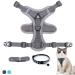 Fineasy cat dishes with a leash outbreak -proof and cat neck adjustable cat leash with dishes dishes Cat harness software for cats kitten dogs breastware (gray m) m gray