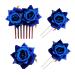 PMELCXD Rose Hair Clip 4 Pieces Flower Hairpin Rose Brooch Floral Clips Women Rose Flower Hair Accessories(Navy blue)