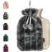 ARMA RAM Online Cosy 2 litre hot water bottle with faux fur cover and pompoms anthracite grey 2 g 85