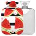 Naanle stripes flower watermelon heat bottle with cover transparent hot water bottle 2l large hot hot water bottle for bed hand feet warmer pain relief heat and cold therapy