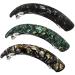 HYFEEL Large Hair Barrettes for Women Fine Thick Hair  French Barrette Hair Clips Ponytail Clamps Clasp Stylish Hair Accessories- 3Pcs (Black  Brown  Green) Black  Brown Onyx  Green