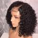 BGHJUE Short Wavy Black Lace Front Wig for Women - Heat Safe Synthetic Hair with Transparent Lace & Decent Parting Space - Buy Online on GoSupps.com