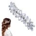 Diamante Hair Clips for Women Rhinestone Hair Clips Hair Barrettes Crystal Hairpin for Women Sparkly Hair Hairpin for Wedding Bridal Flower Leaf Design Hair Accessories 1 Pc Silver