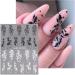 JMEOWIO 3D Embossed Black White Flower Nail Art Stickers Decals Self-Adhesive 5D Leaves Line Nail Supplies Nail Art Design Decoration Accessories 4 Sheets - Buy Online on GoSupps.com