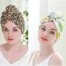 Udebe Microfiber Hair Towel for Women - Super Absorbent Shower Hood & Bath Cap Set (2 Pieces: Leopard + Leaves) - Fast International Shipping - Buy Online on GoSupps.com