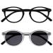 Opulize Zen 2 Pack Reading Glasses With Sun Readers Black Crystal Small Men Women RS24-1C +2.00 +2.00 Diopters