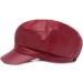 FaLasoso Women PU Leather Beret Newsboy Cap - Vintage Octagonal Flat Gatsby Driving Hat (Black/Wine Red) - Buy Online on GoSupps.com
