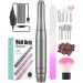Electric Nail Files Professional Low Vibration Safe Nail Drill for Acrylic Nails 20000 RPM Adjustable Speed E File Mini Manicure Pedicure Set with 11 Drill Bits for Nail Beginner Tech Girl Grey