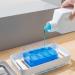 Detergent Press Box | Countertop Scrubbing Liquid Dispenser Rack with Sponge Brush | Water Drainage Cleaning Liquid Press Dispenser for Home Sritob Transparent Box + Sponge + Drain Board - Buy Online on GoSupps.com