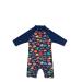 Baby Boys Sunsuit UPF 50+ Sun Protection One Pieces with Zipper Swimwear with Sun Hat(Colorful Fish 12-18Months) Colorful Fish 12-18 Months