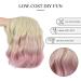 Yamel Wavy Bob Wig with Bangs | Ombre Valentine Pink Short Curly Synthetic Hair Wig for Women - Buy Online on GoSupps.com