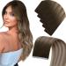 Laavoo virgin extensions real hair tape brown ombre hair extension real hair tape brown 45cm tape extensions real hair virgin seamless 12.5g dark brown balyage light brown blond #4/7/80 10pcs 45cm virgin-5pcs 4.7virgin #4/7/80