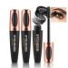 2 Pcs 4D Silk Fiber Lash Mascara Black Voluminous Fiber Mascara Lengthening and Thick Mascara Waterproof & Smudge-Proof Natural Extension Long-Lasting No Flaking Eyelashes All Day Exquisitely Full(Black) 2 Pack
