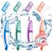 4 pieces toothbrush wrong teeth brush toothbrush prostheses toothbrush cleaning brush prosthesis brush with soft bristles double-headed toothbrushes for cleaning artificial teeth