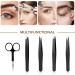 4 Eyebrow Tweezers and 1 Scissors Set Eyebrow Tweezers Stainless Steel Pointed Tweezers Straight Slicker Tip Tweezers for Removing Blackheads Ingrown Hair - Buy Online on GoSupps.com