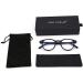 Anti Blue Light Retro Spring Hinge Round Computer Reading Glasses - Shiny Black 0.0x - Buy Online on GoSupps.com