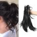 SEGO Ponytail Extension Hairpiece Braid Ponytail Hair Extension with Butterfly Clip Like Real Hair Black 95g-12"(30cm)