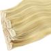 Larafona Human Hair Clip In Hair Extensions Real Natural Hair Extensions 100% Remy Hair Honey Blonde Highlights Blonde P27/613# 120g 20inch/50cm 50cm P27/613-ST - Buy Online on GoSupps.com
