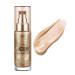 PHOERA High Gloss Waterproof Body Luminizer Glitter Face Shimmer Moisturizer Lotion Tan Cream Foundation Makeup Bronzer AQUAPURITY (101 Rose Gold)