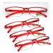 LUFF 4Pcs Anti-Blue-Ray Reading Glasses Portable Ultralight Readers 0.0X 4pack-red