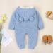 VICROAD Baby Hooded Knitted Romper 3-6 Months Blue - Warm Sweater Jumpsuit for Newborn Boys & Girls - Buy Online on GoSupps.com