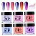 6pcs Dip Powder 6 couleurs en acrylique Piche de trempette ongles Pas de lampe UV/LED requise Kit bricolage s chage s chage pour les d butants pour les d butants Manucure