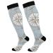 Haskirky High Elasticity Compression Socks High Knee Socks Adult Universal Leisure Relieve Fatigue Compass Lighthouse Anchor and Seashells Travel Daily with Running (2 Pair)