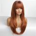 HAIRCUBE Auburn Wigs for Women - Long Wavy Wig with Bangs | Heat Resistant Synthetic Hair for Daily & Party Wear - Buy Online on GoSupps.com