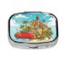 Island of Cuba Printing 2 Compartment Small Pill Case Cute Small Pill Box Purse Pill Boxs Travel Pill Organizer for Pocket Purse and Travel Gifts