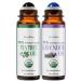 BodyJ4You Tea Tree + Lavender Essential Oil Roll On Duo - 100% USDA Organic MCT Coconut Oil - Obsidian and Amethyst Stone Rollers - Spots Cuticles Feet Calm Sleep Pulse Points - Amber Glass 2 x 10 ml