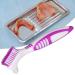 Ankroyu cleaning brush for artificial teeth denture tools double -sided portable denture brushes multi -layered bristles white for cleaning artificial teeth