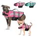 Petbank life jacket dog pet life jacket adjustable dog swimming vest dog protection vest with reflector stripes pet life jacket swimming suit with buoyancy for small medium and large dogs L pink