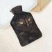 Black Cat Hot Water Bottle with Plush Cover | Hand Warmer for Adults & Children | 26.5x15.3cm - Shop Now! - Buy Online on GoSupps.com