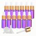 Tianzd 12 pieces 5 ml of empty chrome purple drip bottle Pipette bottles with glass pipette 5ml glass bottle with a drip pipette with gold screw cap for perfume oils essential oils violet 5 ml