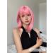 Short Pink Bob Wig with Air Bangs | Shoulder Length Soft Hair Wig for Women | Perfect for Halloween Cosplay and Parties - Buy Online on GoSupps.com