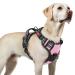 Rabbitgoo dog harness Large dogs dog harness without train adjustable dishes dog without choking anti -pull dog harness with handle soft padded reflective chest harness pink L l (1 Pack) pink