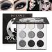 Black Smoky eyeshadow palette de lanci panda 9 colors true black dark smokey eyeshadow pallet goth makeup pallet soft matt shimmer high pigmented basic black white gray shade for halloween
