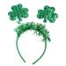 amangul Saint atrick's Day Headband Sequins Shamrock Hair Hoop Green for Head Boppers Irish arty Holiday hoto rop